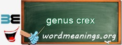 WordMeaning blackboard for genus crex